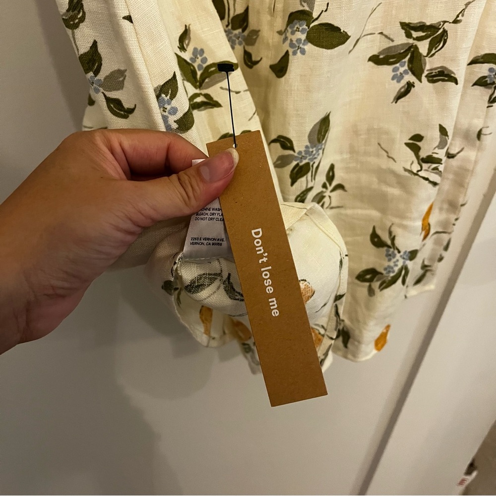 NWT! Reformation "Easton" Mini Dress in Citron (Lemon) - Size 4 (Small) - Picture 12 of 13